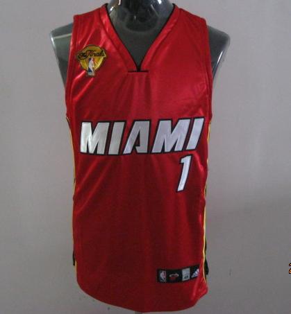 Miami Heat 1 Chris Bosh Red 2011 NBA Finals Jersey