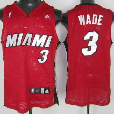 Miami Heat 3 Dwyane Wade Red Mesh Swingman Jersey Cheap