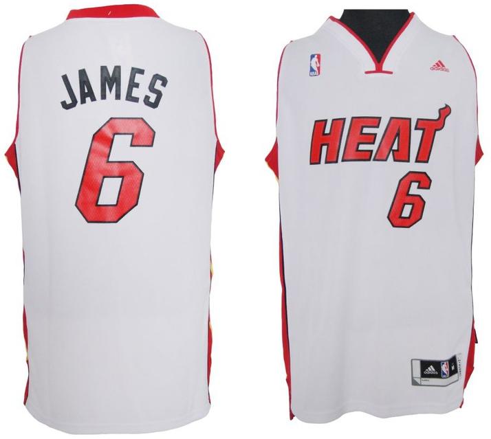 Revolution 30 Miami Heat 6 LeBron James White Swingman Jersey