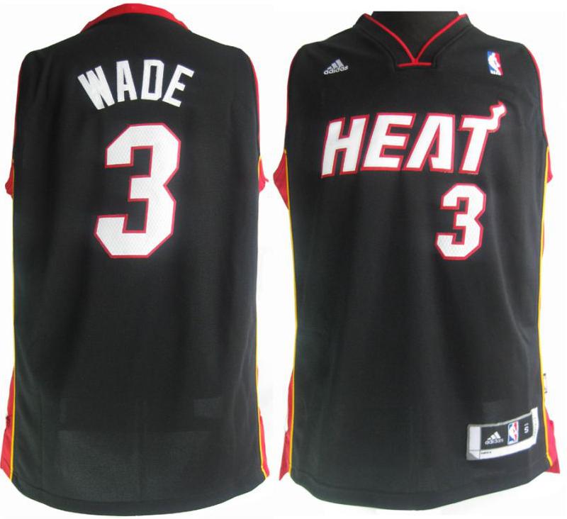 Revolution 30 Miami Heat 3 Dwyane Wade Black Swingman Jersey