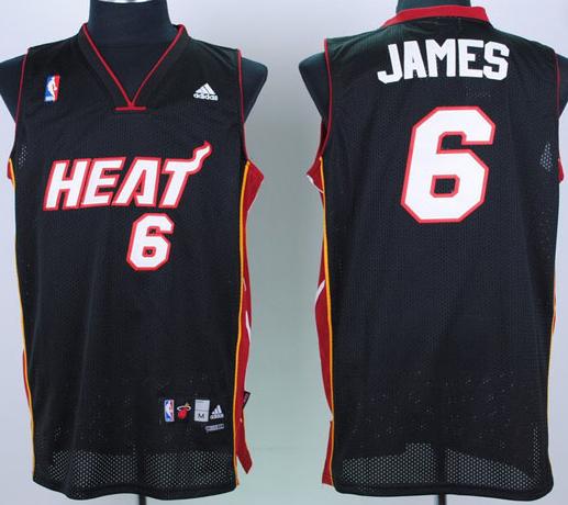Miami Heat 6 James Black Mesh Swingman Jersey