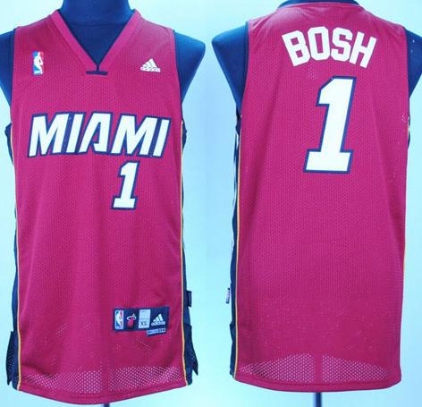 Miami Heat 1 Bosh Red Mesh Swingman Jersey