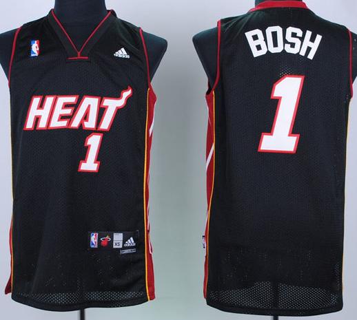 Miami Heat 1 Bosh Black Mesh Swingman Jersey