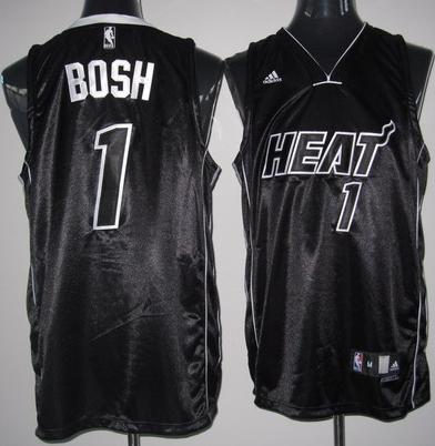 Miami Heat 1 Bosh Black White Name Jersey Cheap