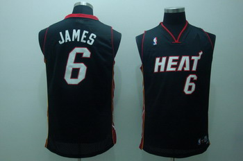 Miami Heat 6 James Black Swingman Jerseys