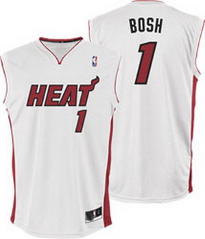 Miami Heat 1 Chris Bosh White Jerseys