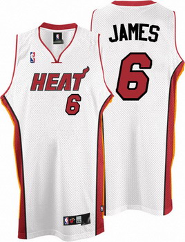 Miami Heat 6 LeBron James White Jerseys Cheap