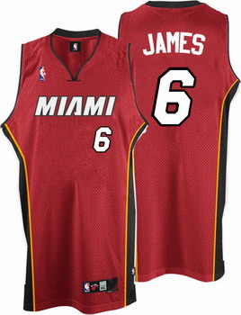 Miami Heat 6 LeBron James Red Jerseys Cheap