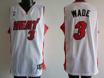 Miami Heat 3 Wade white gridding jerseys Cheap
