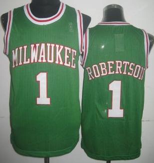 Milwaukee Bucks 1 Oscar Robertson Green Hardwood Classics Revolution 30 NBA Jerseys