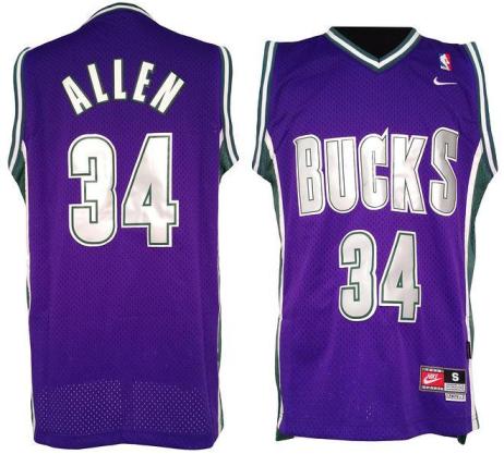 Milwaukee Bucks 34# Ray Allen Purple Soul Swingman NBA Jersey Cheap