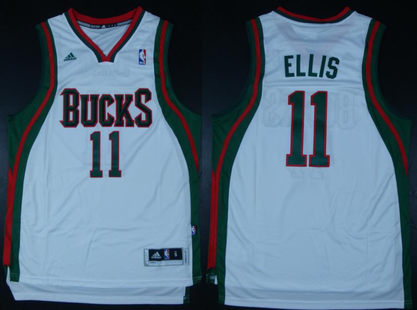 Milwaukee Bucks 11 Monta Ellis White Revolution 30 Swingman NBA Jersey