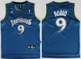 Minnesota Timberwolves 9 Ricky Rubio Blue Swingman NBA Jerseys Cheap