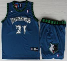 Minnesota Timberwolves 21 Kevin Garnett Blue Hardwood Classics Revolution 30 NBA Jersey Short Suits Cheap