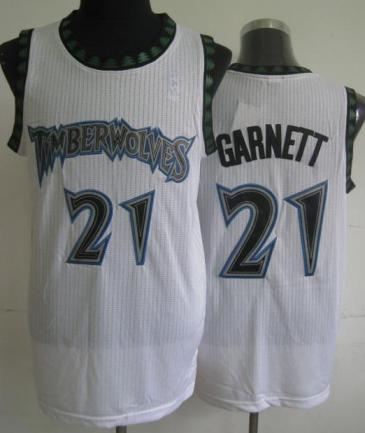 Minnesota Timberwolves 21 Kevin Garnett White Hardwood Classics Revolution 30 NBA Jerseys