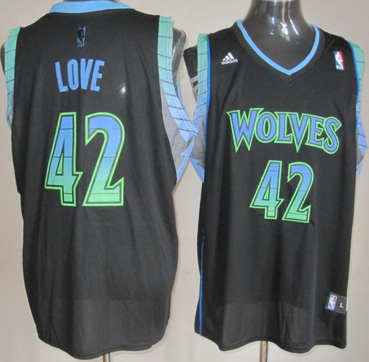 Minnesota Timberwolves 42 Kevin Love Black Vibe Fashion Revolution 30 Swingman NBA Basketball Jersey Cheap
