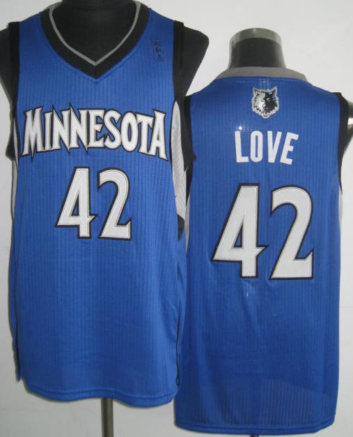 Minnesota Timberwolves 42 Kevin Love Blue Revolution 30 NBA Jerseys