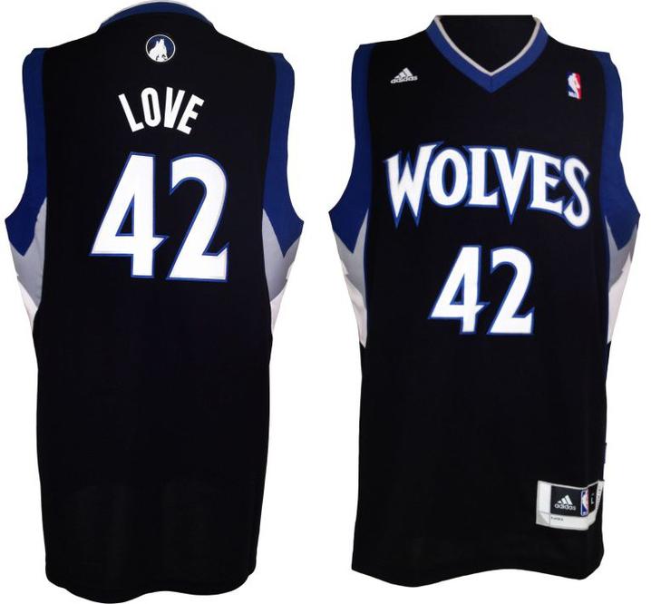 Minnesota Timberwolves 42 Kevin Love Black Revolution 30 Swingman Jersey