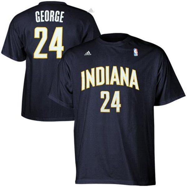 Indiana Pacers 24 Paul George Blue NBA Basketball T-Shirt Cheap