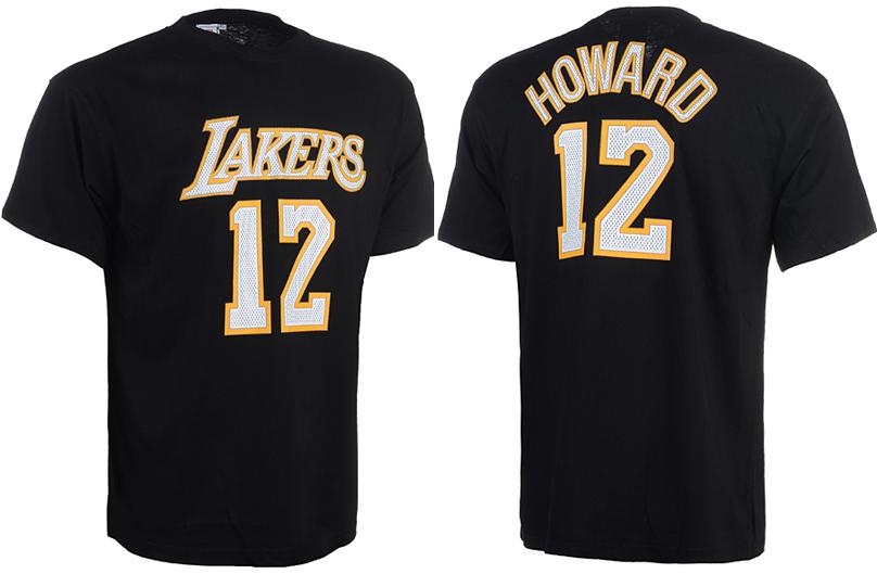 Los Angeles Lakers 12 Dwight Howard Black NBA Basketball T-Shirt Cheap
