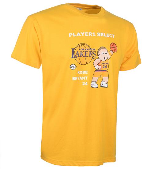 Los Angeles Lakers 24 Kobe Bryant Yellow NBA Basketball T-Shirt Cheap