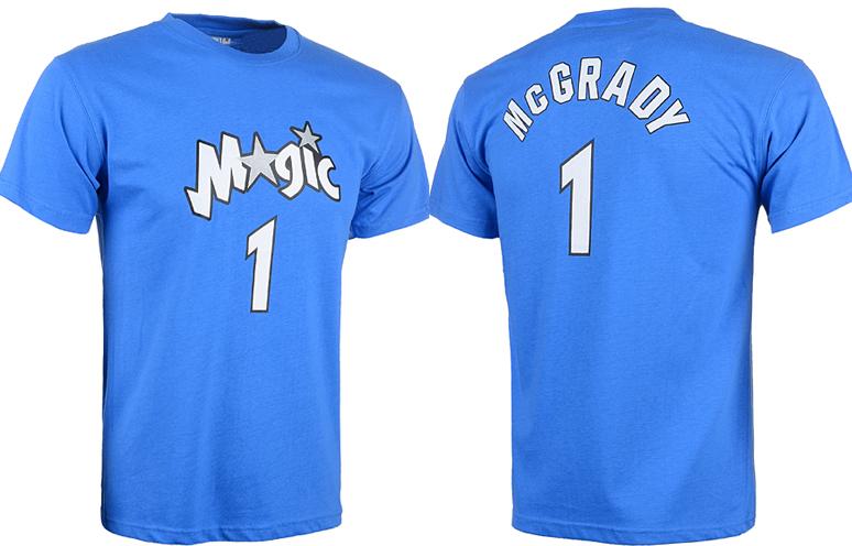 Orlando Magic 1 Tracy Mcgrady Blue NBA Basketball T-Shirt Cheap