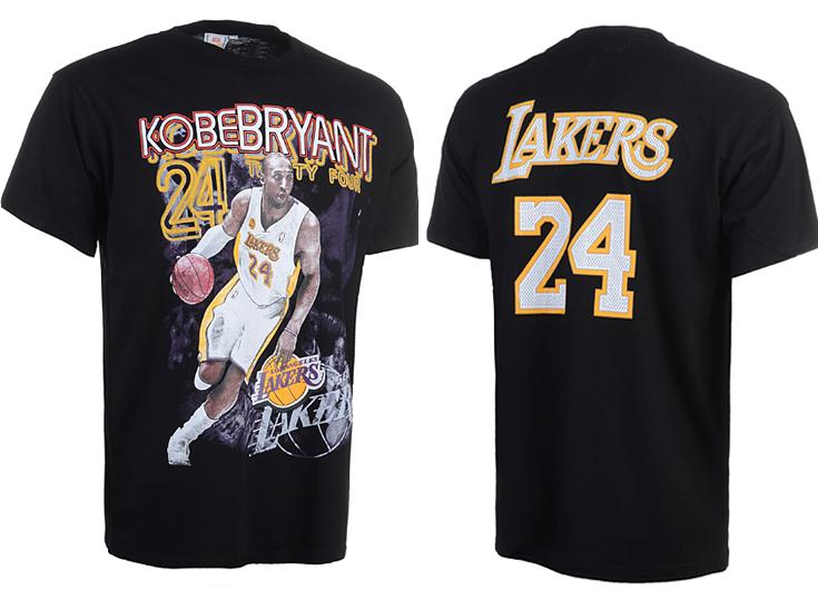 Los Angeles Lakers 24 Bryant Black NBA Basketball T-Shirt Cheap