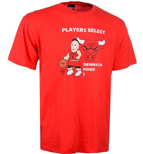 Chicago Bulls 1 Derrick Rose Red NBA Basketball T-Shirt Cheap
