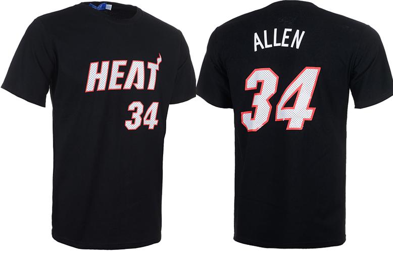 Miami Heat 34 Ray Allen Black NBA Basketball T-Shirt Cheap