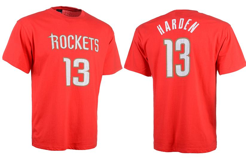 Houston Rockets 13 Harden Red NBA Basketball T-Shirt Cheap