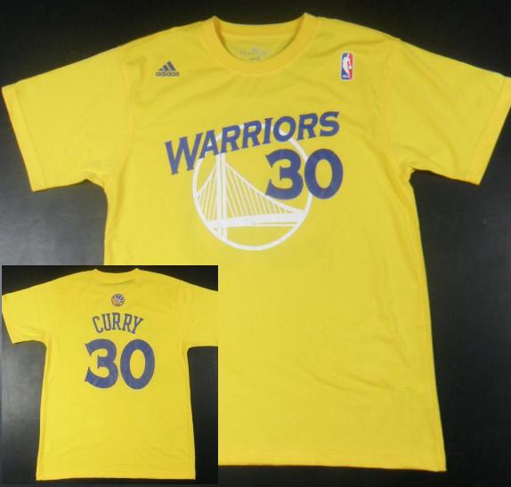 Golden State Warriors 30 Stephen Curry Yellow NBA Basketball T-Shirt Cheap