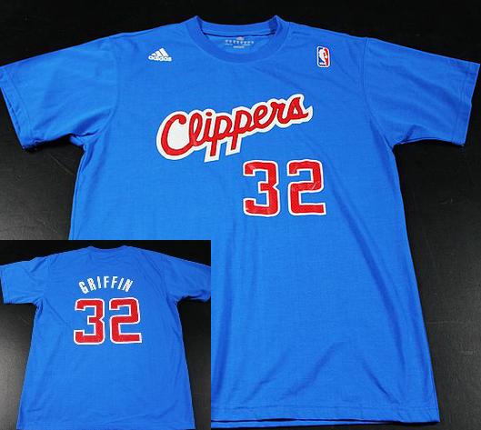Los Angeles Clippers 32 Blake Griffin Blue NBA Basketball T-Shirt Cheap