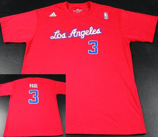 Los Angeles Clippers 3 Chris Paul Red NBA Basketball T-Shirt Cheap