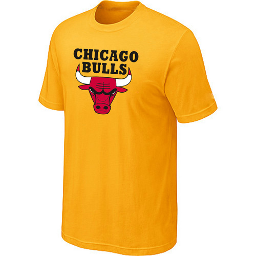 Chicago Bulls Big & Tall Primary Logo Yellow T-Shirt Cheap