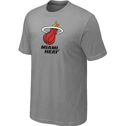 Miami Heat Big & Tall Primary Logo L.Grey T-Shirt Cheap