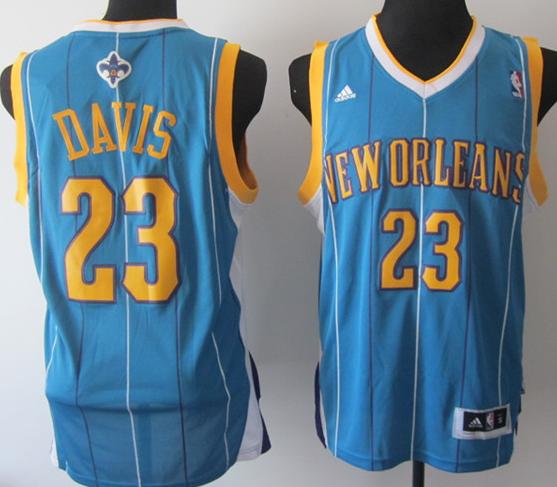 New Orleans Hornets 23# Anthony Davis Blue Revolution 30 Swingman NBA Jerseys