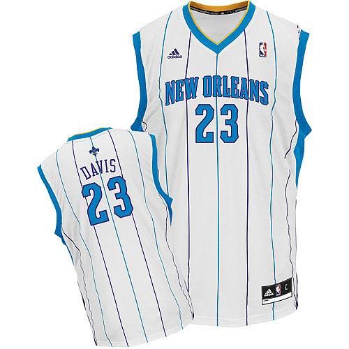 New Orleans Hornets 23# Anthony Davis White Jersey