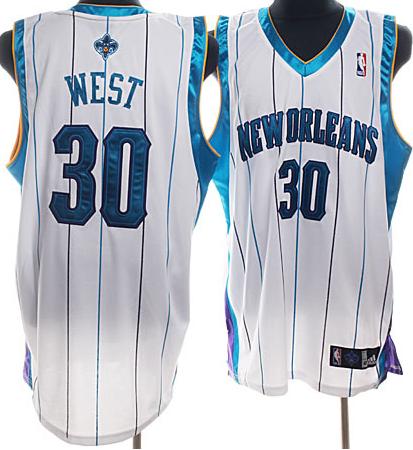 New Orleans Hornets 30 West White Jersey