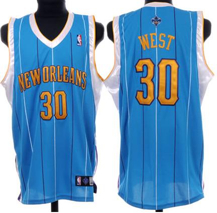 New Orleans Hornets 30 West Blue Jersey