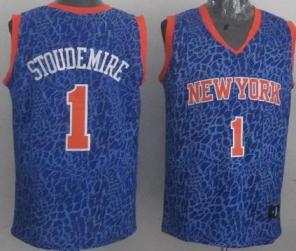 New York Knicks 1 Amar'e Stoudemire Blue Leopard Grain NBA Jersey
