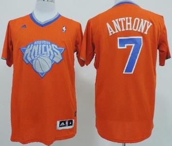 New York Knicks 7 Carmelo Anthony Orange Revolution 30 Swingman NBA Jersey 2013 Christmas Style
