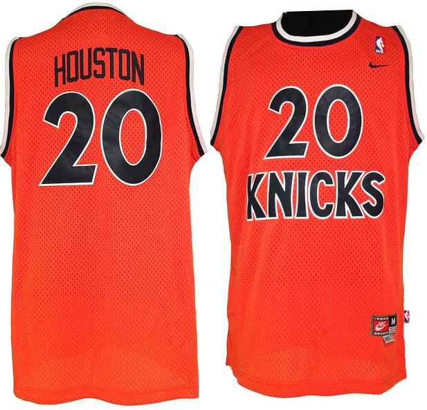 New York Knicks 20 Allan Houston Orange Soul Swingman Throwback NBA Jersey