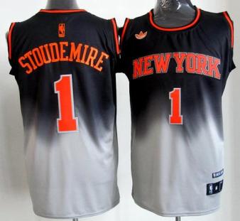 New York Knicks 1 Amar'e Stoudemire Black Grey Revolution 30 Swingman NBA Jerseys Cheap