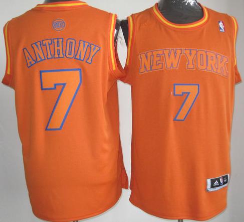 New York Knicks 7 Carmelo Anthony Orange Revolution 30 Swingman NBA Jerseys Christmas Style Cheap