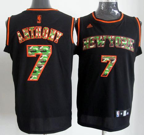 New York Knicks 7 Carmelo Anthony Black Revolution 30 Swingman NBA Jerseys Camo Number Cheap
