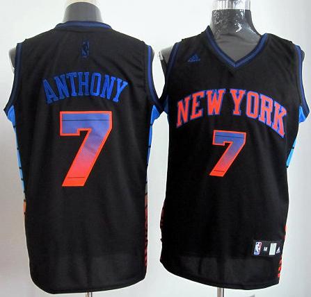 New York Knicks 7 Carmelo Anthony Black Vibe Fashion Revolution 30 Swingman Jersey Cheap