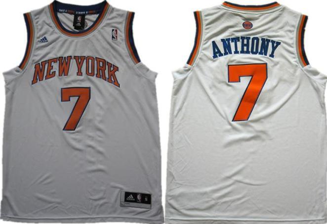 New York Knicks 7 Carmelo Anthony White Revolution 30 Swingman NBA Jerseys New Style