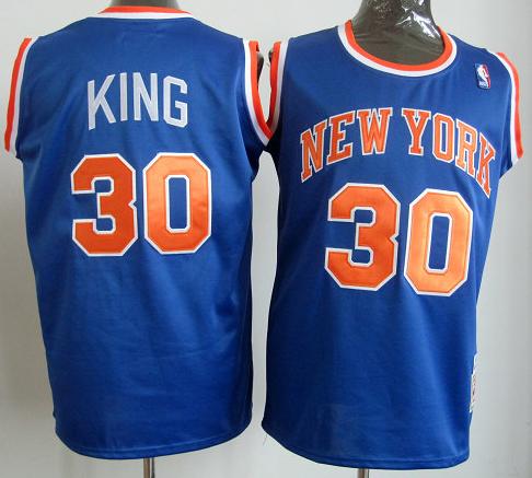 New York Knicks #30 Bernard King Blue Throwback NBA Jerseys