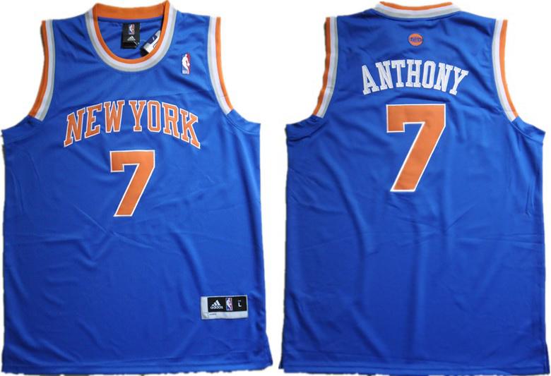 New York Knicks 7 Carmelo Anthony Revolution 30 Swingman Blue NBA Jerseys New Style