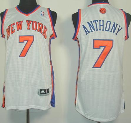 Revolution 30 New York Knicks 7 Carmelo Anthony White NBA Jerseys